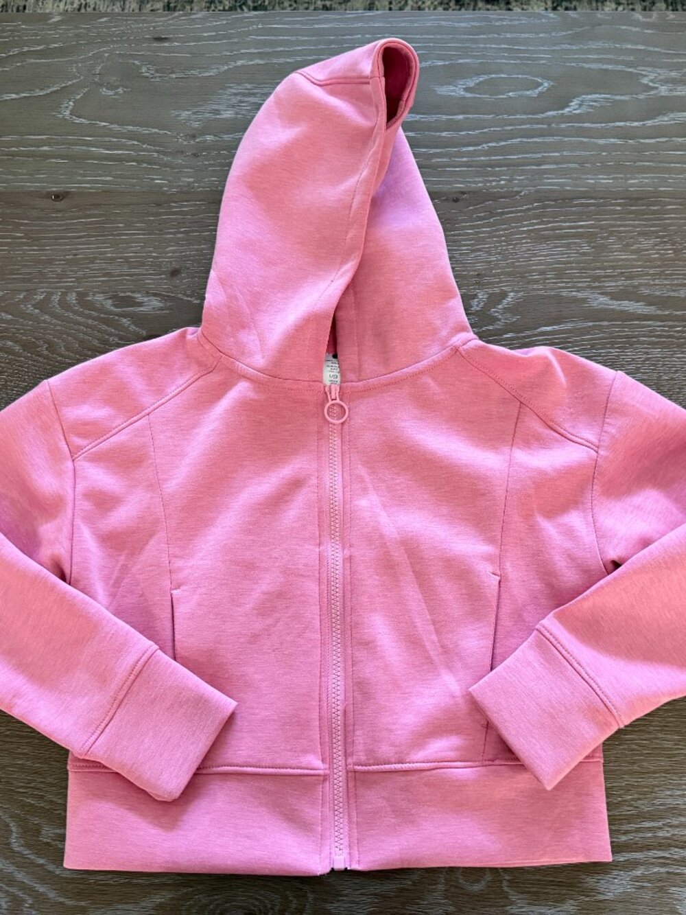 Girls Yogalicious long sleeve pink zip up hoodie jacket scuba material size L 12